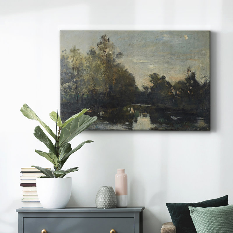 Paysage rétro - CCXXCV, reproduction d'art sur toile, H 33 po x l 49 po