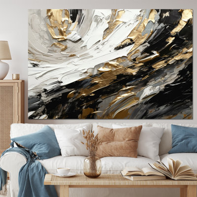 Golden Wave Reflections VI - Abstract Canvas Wall Art