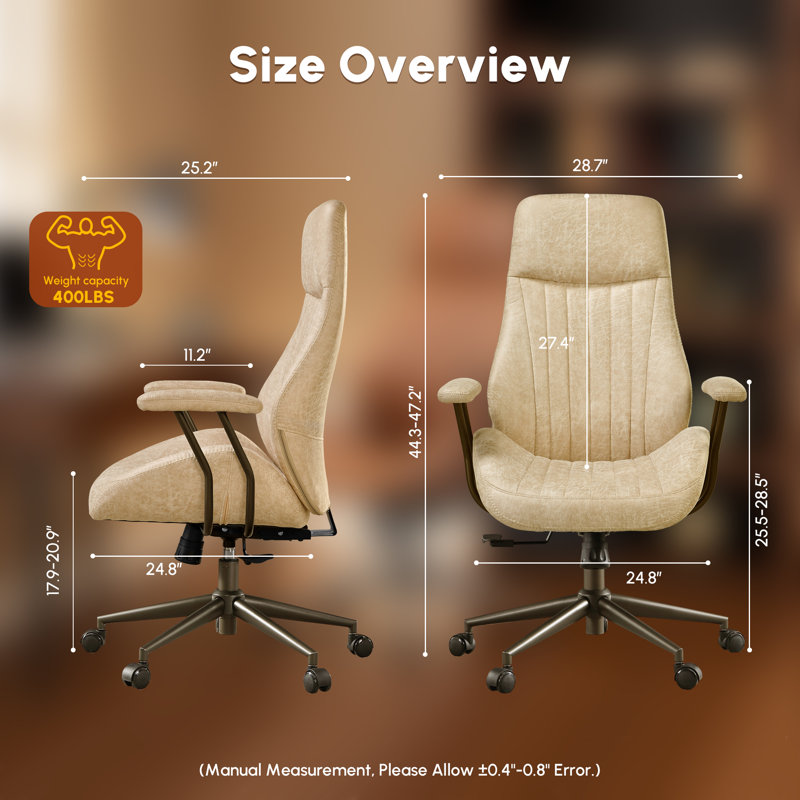 Fauteuil de bureau Daden, Beige