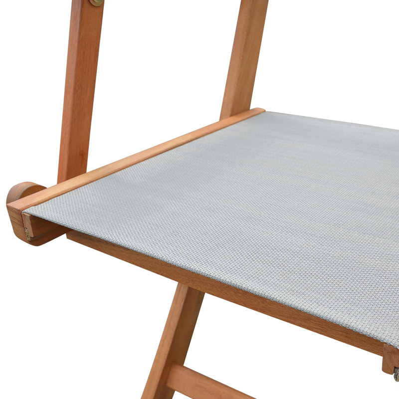 Avabelle Folding Patio Dining Armchair with Cushion, Grey