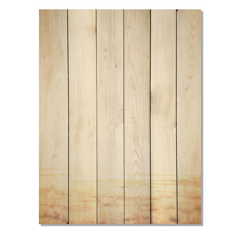 «Pastel Plains Of Tranquility I», art mural en bois minimaliste sur bois de pin naturel, H 20 po x l 10 po