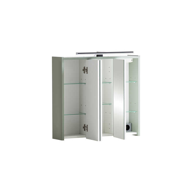 Hafley 65mm W 62.7mm H Wall Mounted Required Frameless Medicine Cabinet Mirror Adjustable, Pistachio