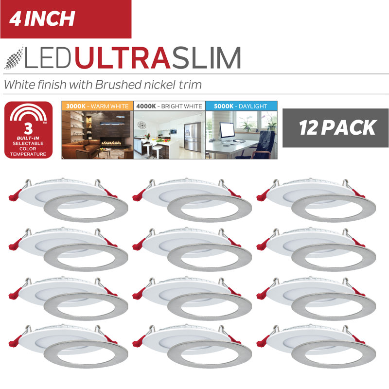 4.25'' Dimmable Air-Tight IC Rated LED Canless Recessed Lighting Kit