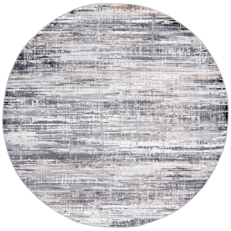 Cathlin 100 Performance Abstract Rug, Round 6'7"