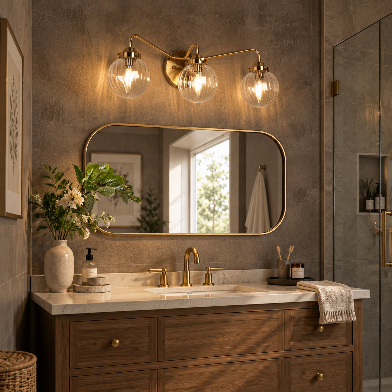 Ulah 3-Light Hand-Blown Glass Vanity Light