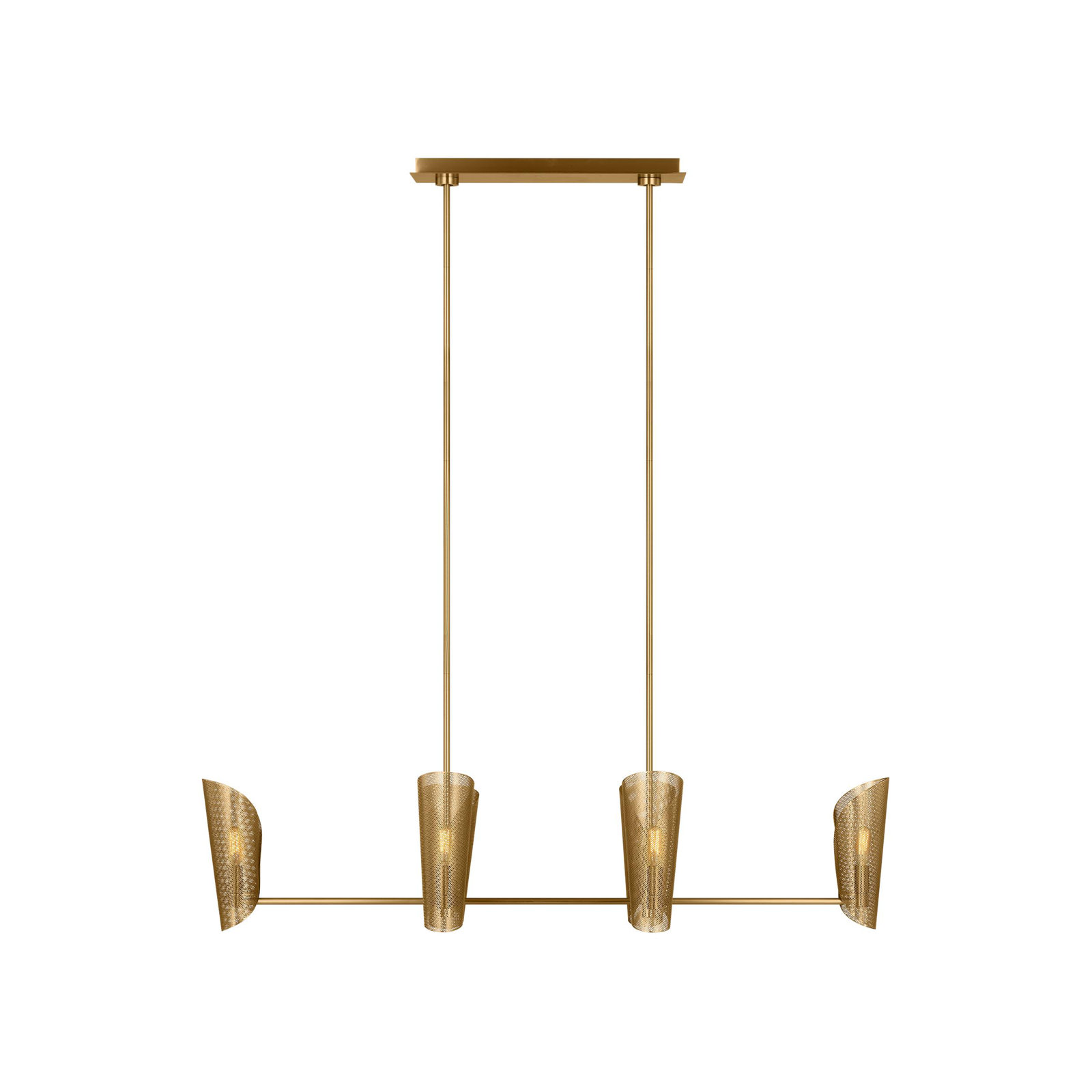 6 - Light Metal Dimmable Linear Chandelier