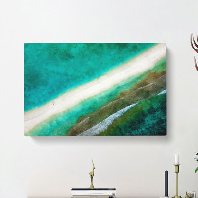 Layers Of Beach In The Maldives - Wrapped Canvas Painting