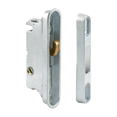 FHC E2487 Mortise Lock And Keeper, Metal construction, 45 Degree keyway compatibility, 3-9/16" Hole Center, Steel Plated Finish, 1 Set