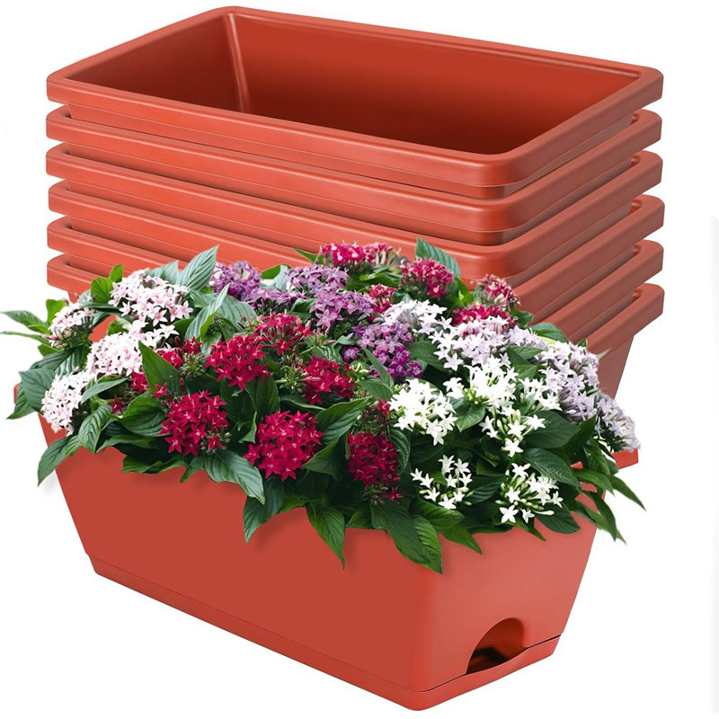 Boîte à fleurs en plastique, H 7 po x l 16 po x P 7 po, 7