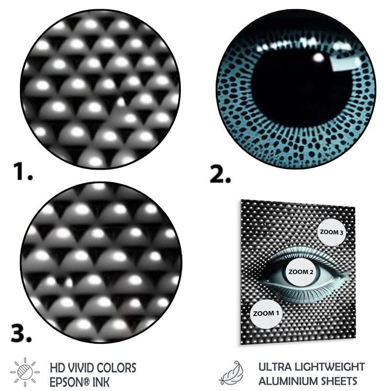 Eye In Circular Infinity V - Abstract Geometric Printed Metal Wall Art, 32" H x 24" W x 1" D