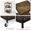 Chariot-bar roulant à 3 niveaux, cadre industriel en métal brun et noir rustique avec support à vin, porte-verre et crochets, 16,9 po x 13 po x 33,1 po, pour le bar-salon Living Kitchen Kitchen