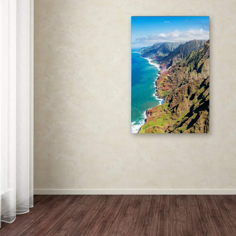 Fabrizzio "Napali Coast Kauai" par Pierre Leclerc, reproduction de photo sur toile tendue, H 47 po x l 30 po x P 2 po
