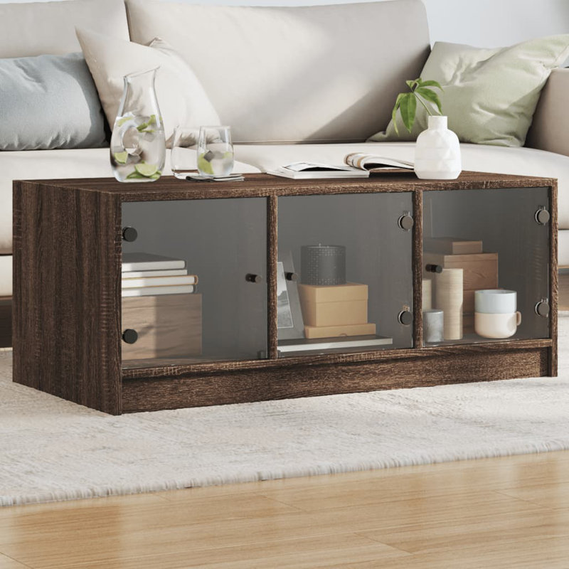 Matasha Coffee Table with Storage, Brown Oak