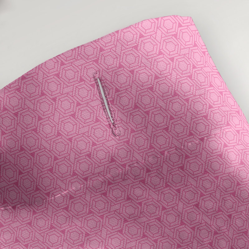 Rideau de douche simple hexagonal classique, Fuchsia, Classic Hexagonal