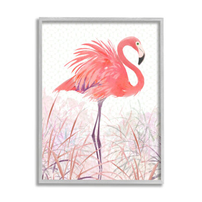 " Flamingo Bird Tropical Grasses " by Pip Wilson