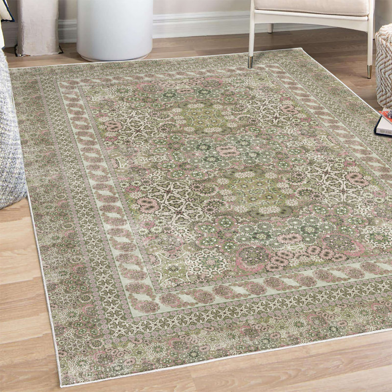 Tapis décoratif bohémien, Rectangle 4 pi x 5 pi 5 po