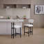 Ensemble de 2 chaises de salle à manger, tabourets de bar, tabourets de bar modernes à hauteur de comptoir en tissu, chaises d'îlot de cuisine avec pieds en métal-1012379676