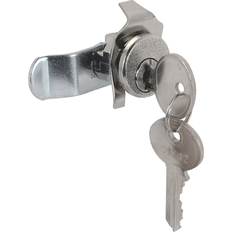 Serrure de boîte aux lettres Prime-Line - Serrure de boîte aux lettres polyvalente de remplacement pour plusieurs marques - ILCO 1003M Keyway, s'ouvre dans le sens antihoraire avec rotation à 90 °, finition nickel (1 ensemble)