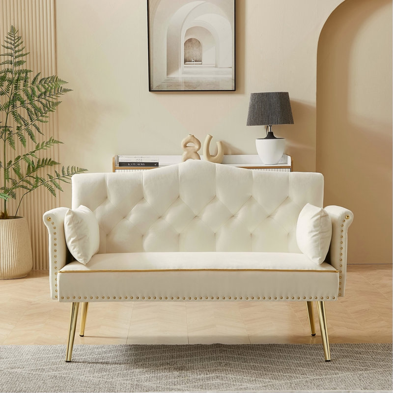 CREAM WHITE  2 SEATER SOFA