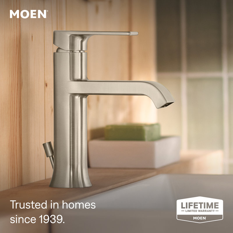 Brushed nickel one-handle high arc bathroom faucet, Brushed Nickel