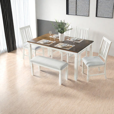 Extendable Dining Table Sets(Must include both Table and Chair), MDF Wood Farmhouse Kitchen