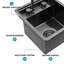 Évier de cuisine encastré simple avec robinet pliant
