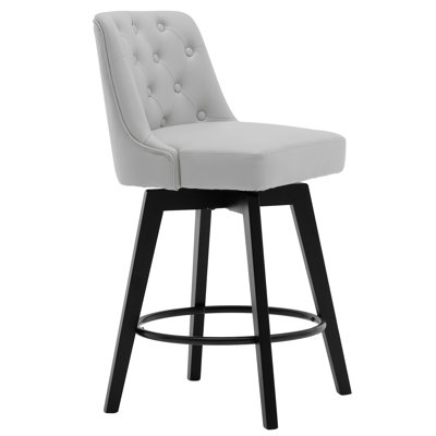 Swivel Upholstered 26'' Counter Stool Wood Leg