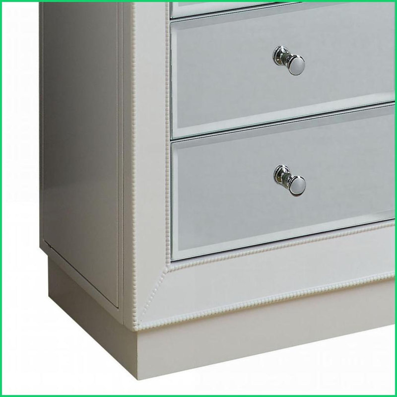 Armoire à bijoux 6 tiroirs blanc moderne avec miroir Tiroirs doublés de feutre | Bois, blanc