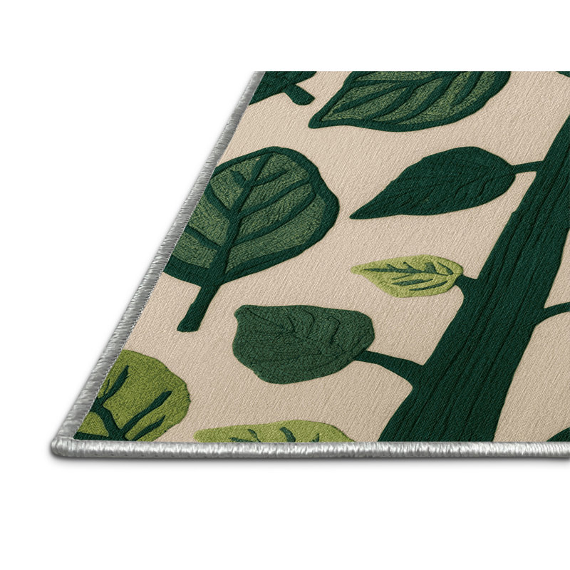  Tapis lavable avec épinards et légumes, Rectangulaire 3 pi x 5 pi