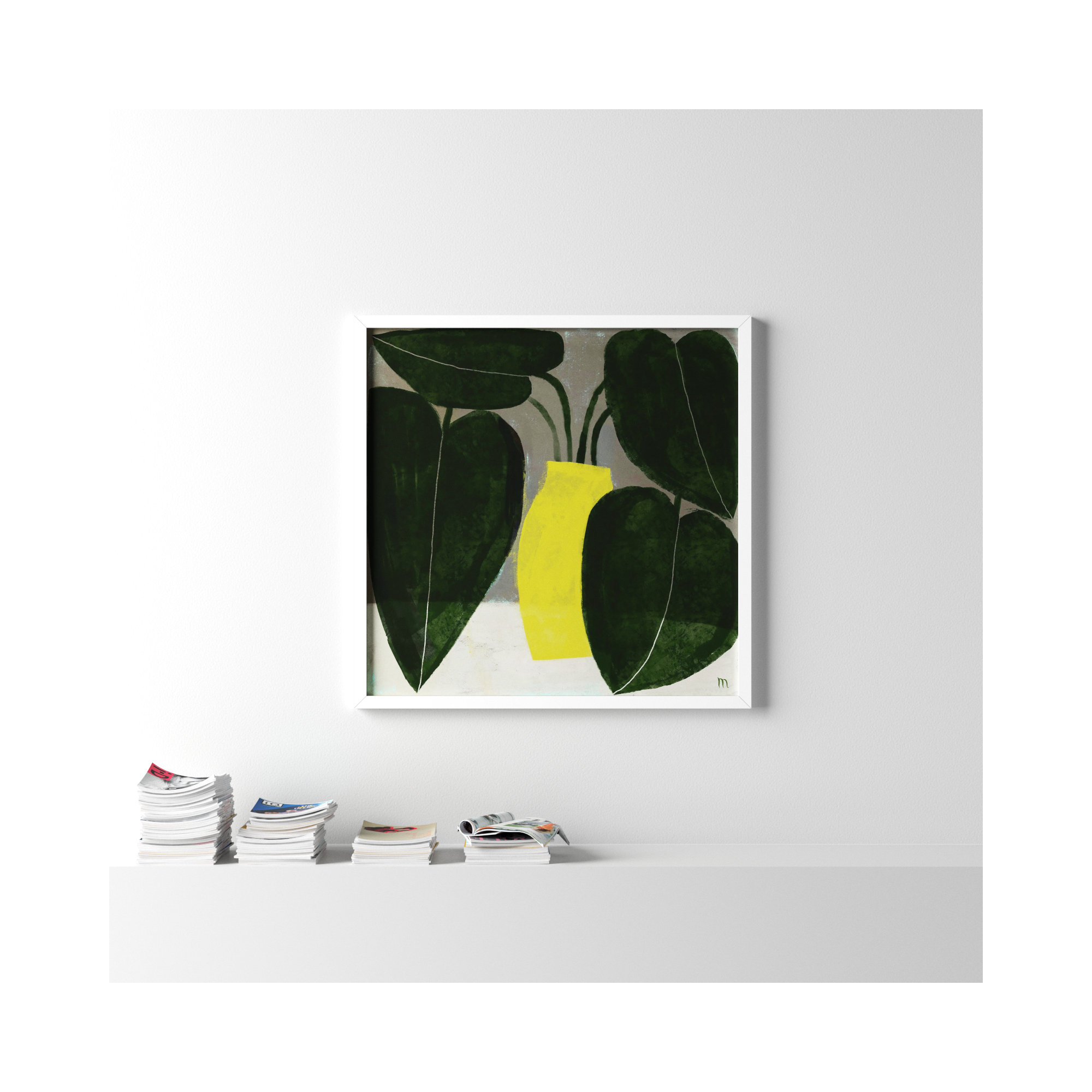 Plant #7 by StudioM, 44" H x 44" W x 1.25" D, White