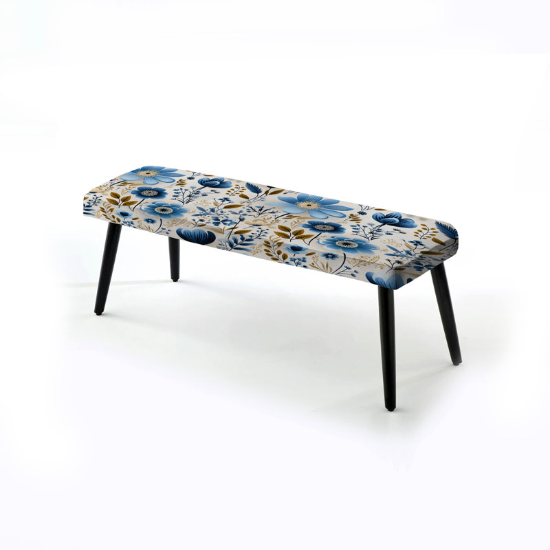 Banc rembourré Nordic Blue Bloom Scandinavian Floral III - Floral
