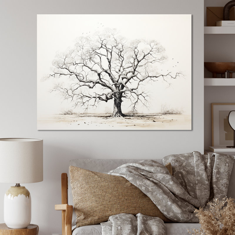 Arbre africain, minimalisme III, sur toile, Toile tendue, H 30 po x l 40 po x P 1,5 po