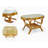 Malibu Lounge Set Of 4: 2 Natural Rattan Wicker Chairs, Loveseat And Coffee Table W/Glass Handmade, Colonial-837349710