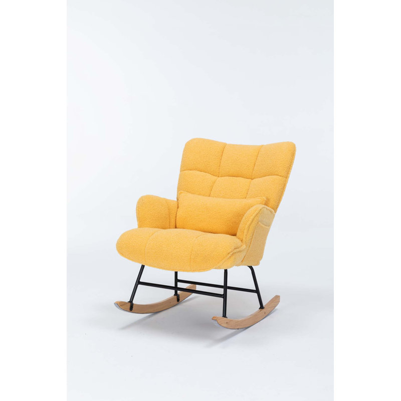 Chaise berçante rembourrée avec dossier haut Teddy