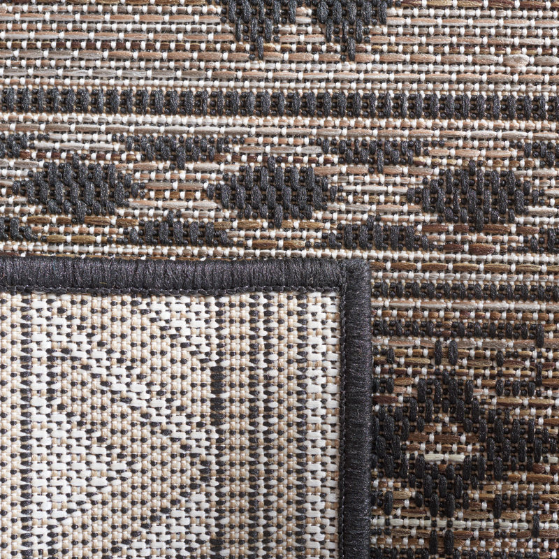 Havana Black and Brown 8' x 10' Geometric Indoor/Outdoor Rug