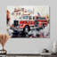 Camion de pompier dans le salon Hamptons III - Art mural-783078919-783078927