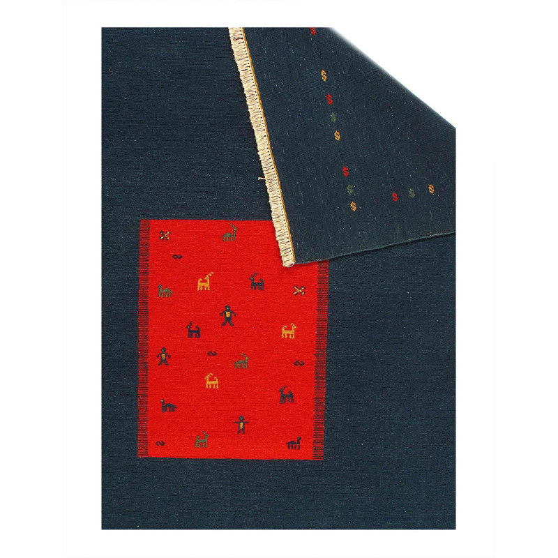 Navy blue Sumac Gabbeh Design 8'1"X 10'2"