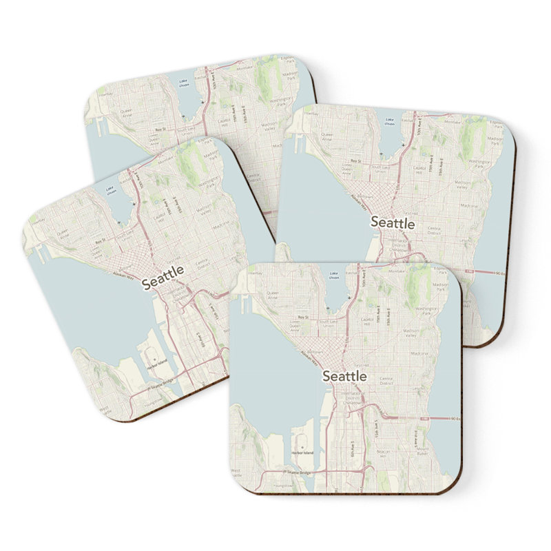 Sous-verre carte des États-Unis, Seattle