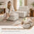 33"Compression Chenille Memory Foam Accent Chair And Ottoman Set - Armless Frameless Lounger Sofa with Deep Seat No Assembly Required-126868140