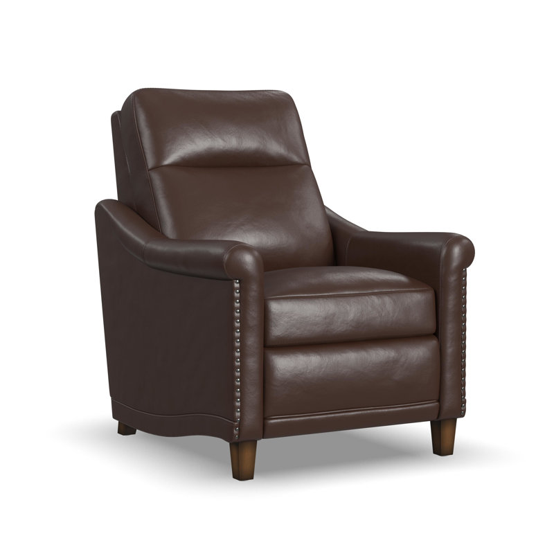 Fauteuil inclinable électrique en cuir véritable Elizabeth, Cuir véritable brun