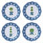 SET OF 4 TRELLIS AND TOPIARY MELAMINE SALAD PLATES