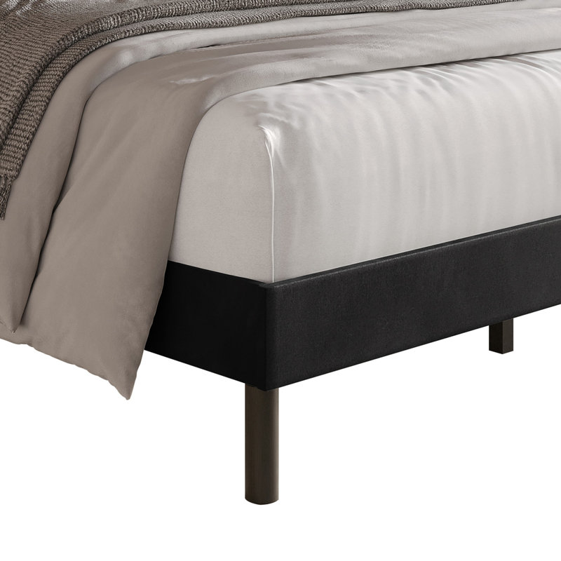 Groton Tufted Upholstered Panel Bed, Twin, Black
