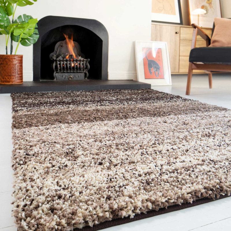 Digrazia Striped Shag Area Rug, Rectangle 160 x 230cm
