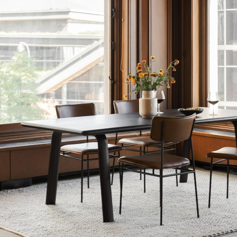 SAILOR DINING CHAIR BROWN-SET OF TWO, Brown Pebbled Top Grain Leather