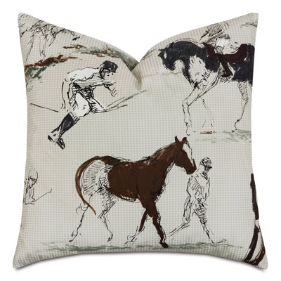 Steeplechaser Houndstooth Cotton Throw Pillow