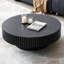 Table basse ronde noire 32,37 po, piédestal, design moderne pour petits salons 32,37 po
