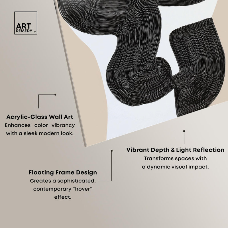 Impression sur acrylique formation III, art minimaliste noir par Art Remedy, H 36 po x l 24 po