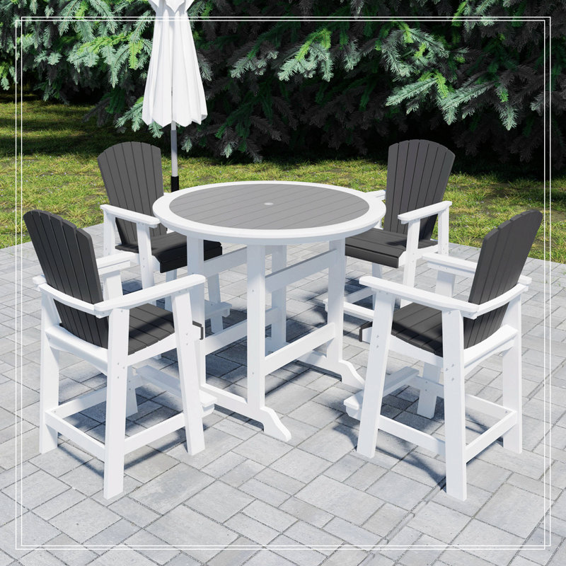 HDPE Outdoor Round Bar Table Set