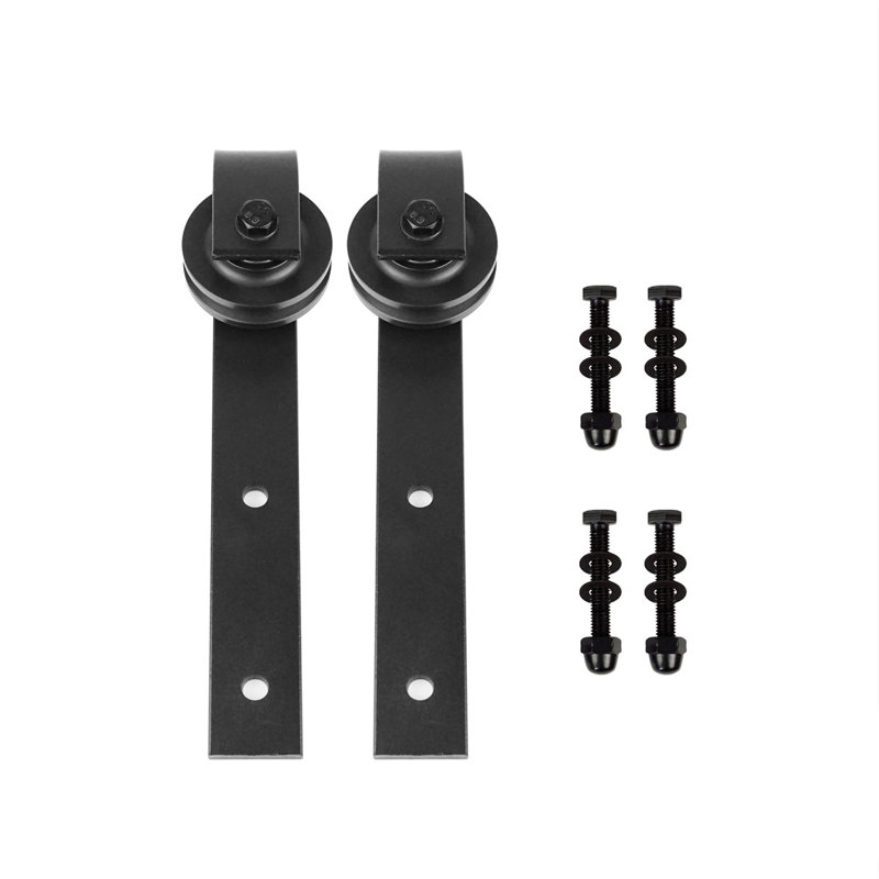 Black Steel Sliding Barn Door Hardware Kit