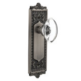 Egg & Dart Plate with Oval Clear Crystal Door Knob